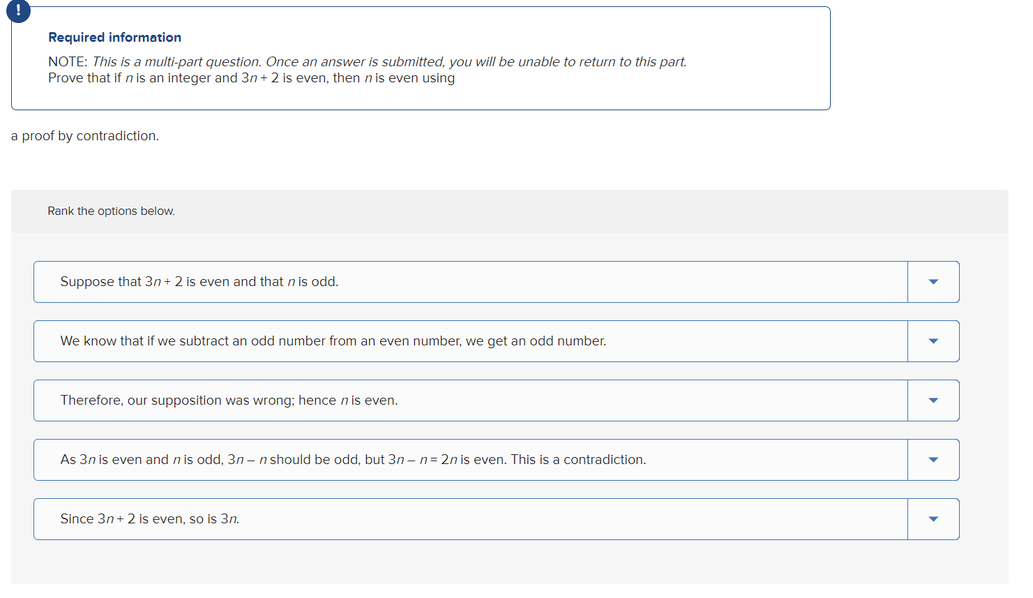 Solved Required information NOTE: This is a multi-part | Chegg.com