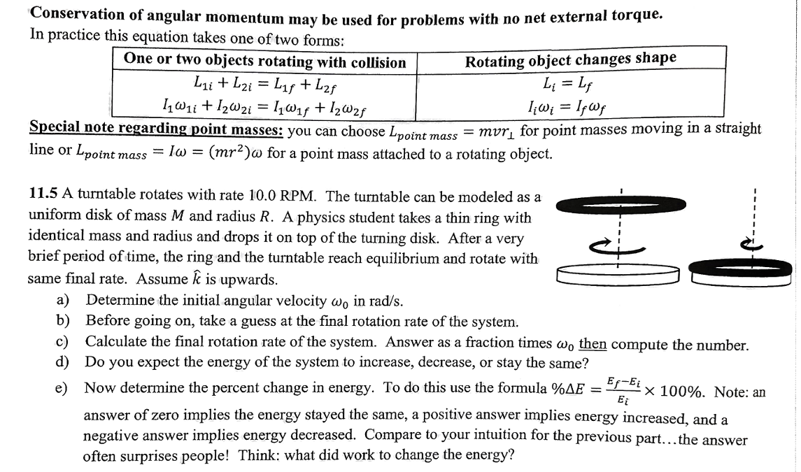 conservation of angular momentum equation