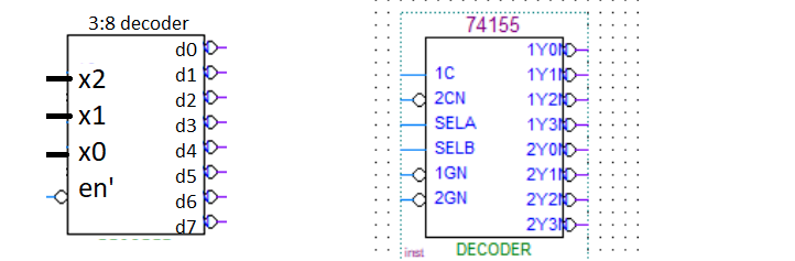 Solved draw connections on the 74155 diagram on the right so | Chegg.com