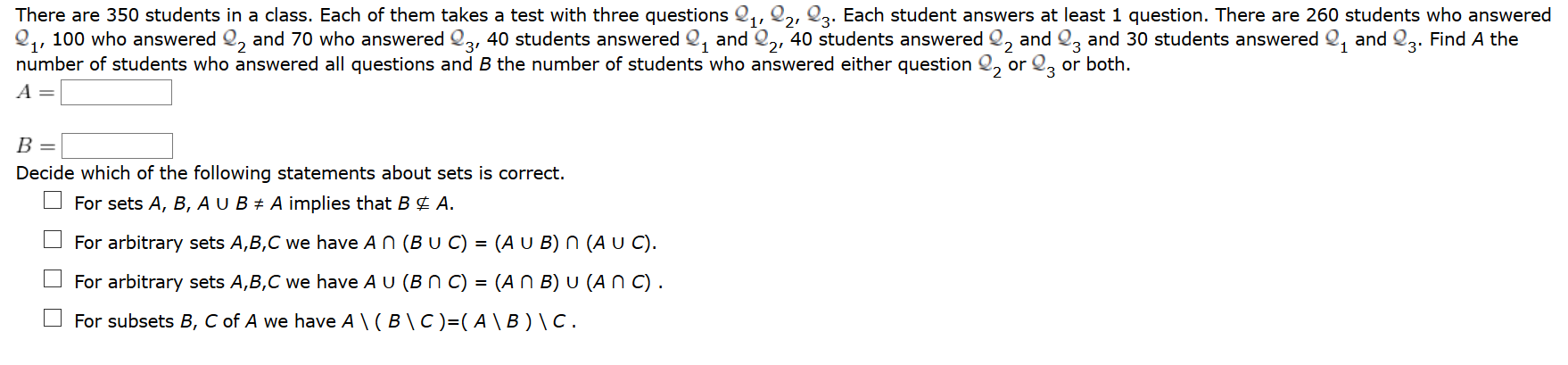 Solved There Are 350 Students In A Class. Each Of Them Takes | Chegg.com