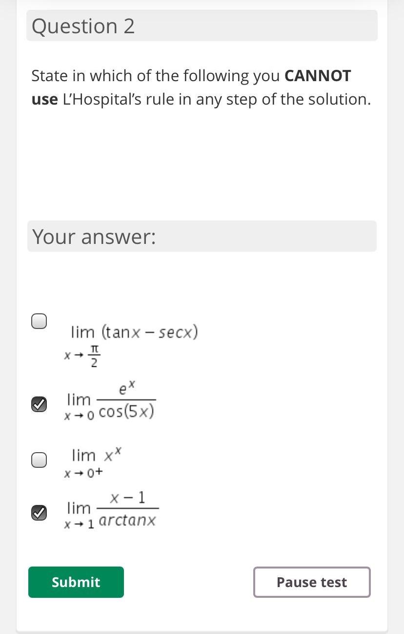 Solved Question 2 State in which of the following you CANNOT | Chegg.com