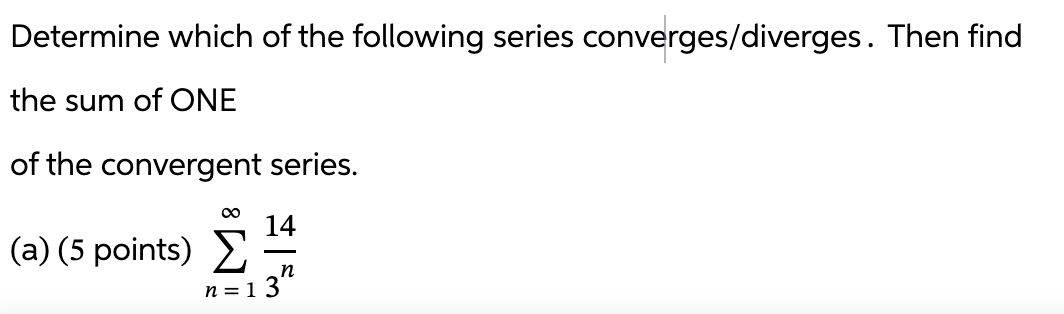 Convergence Test Examples Solved state the con vergence test you are using and verify | Chegg.com