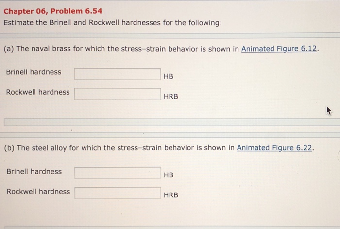Chapter 06, Problem 6.54 Estimate the Brinell and | Chegg.com