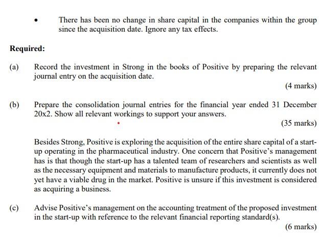 On the acquisition date, Strong had share capital and | Chegg.com