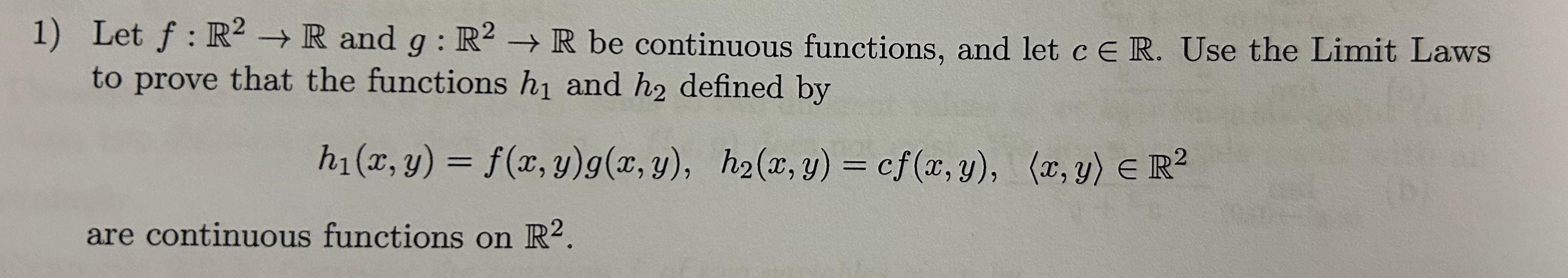 Solved Let F R2→r And G R2→r Be Continuous Functions And