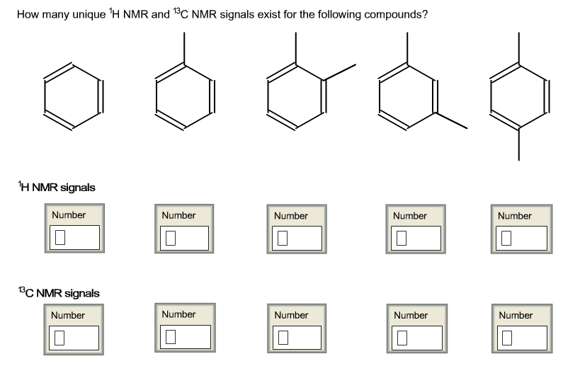 How Many Unique H Nmr And 13c Nmr Signals Exist For Chegg 