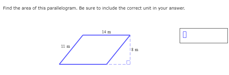 Solved Find the area of this parallelogram. Be sure to | Chegg.com