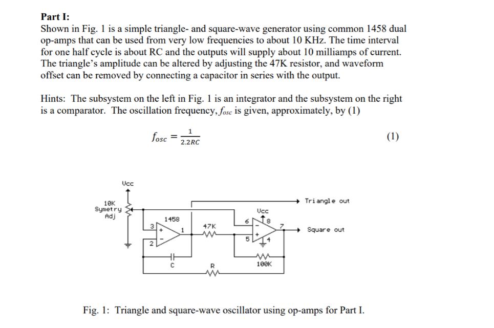 Solved Design the circuit of Fig. 1 to achieve a frequency | Chegg.com