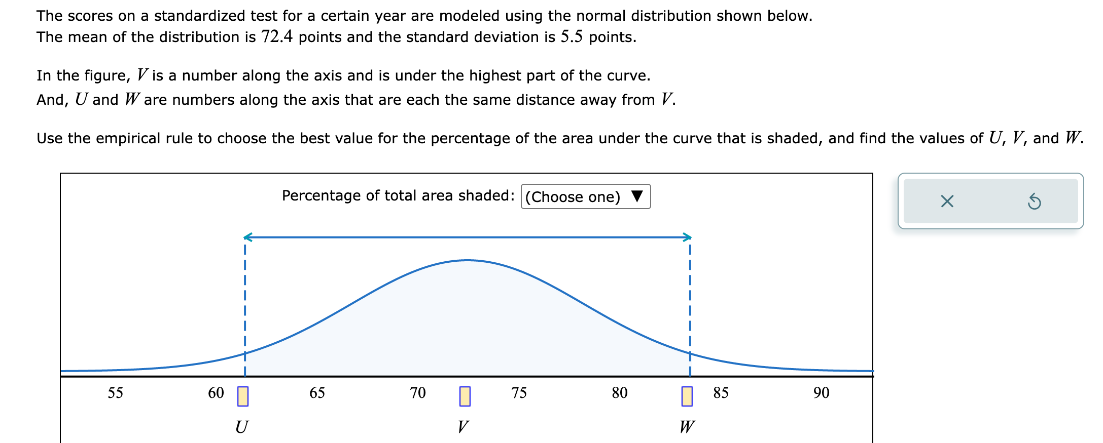 Solved The scores on a standardized test for a certain year | Chegg.com