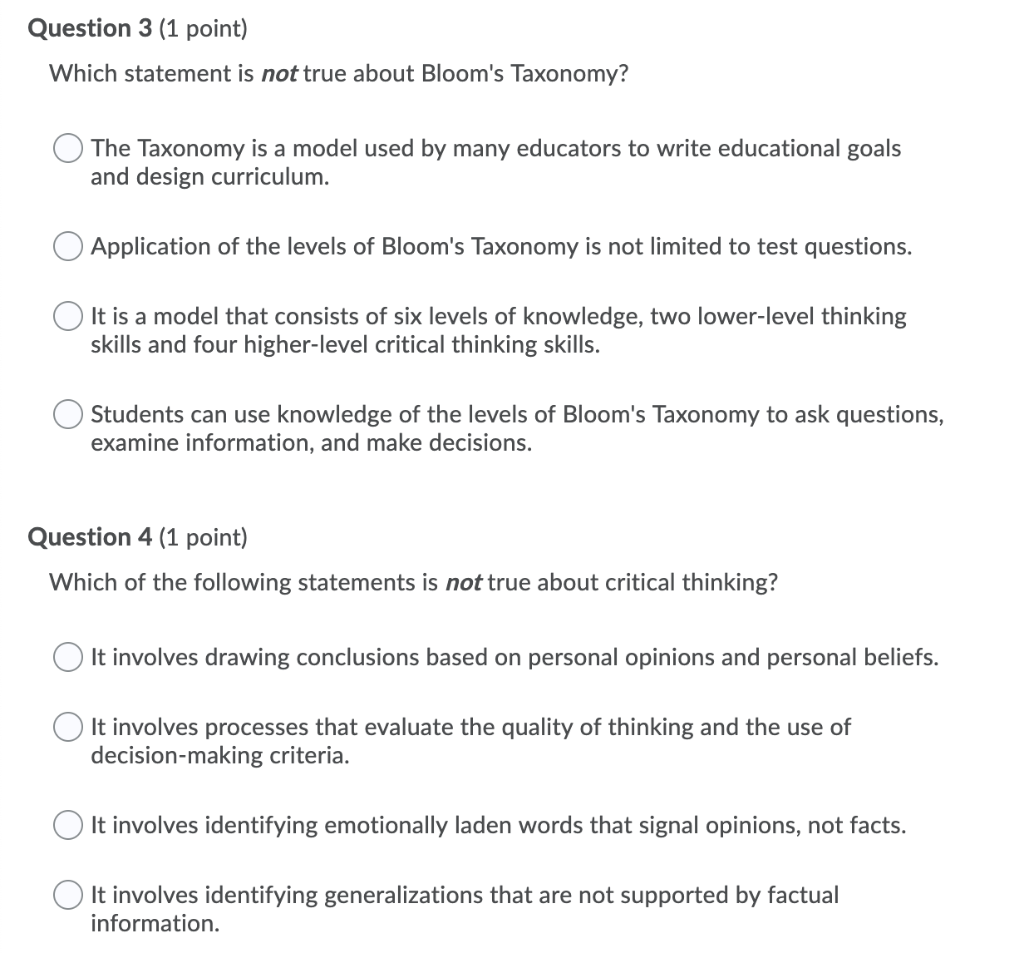 Solved Question 1 1 Point Which Of The Following Is Not Chegg Com