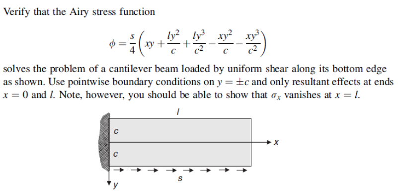 Verify that the Airy stress function | Chegg.com
