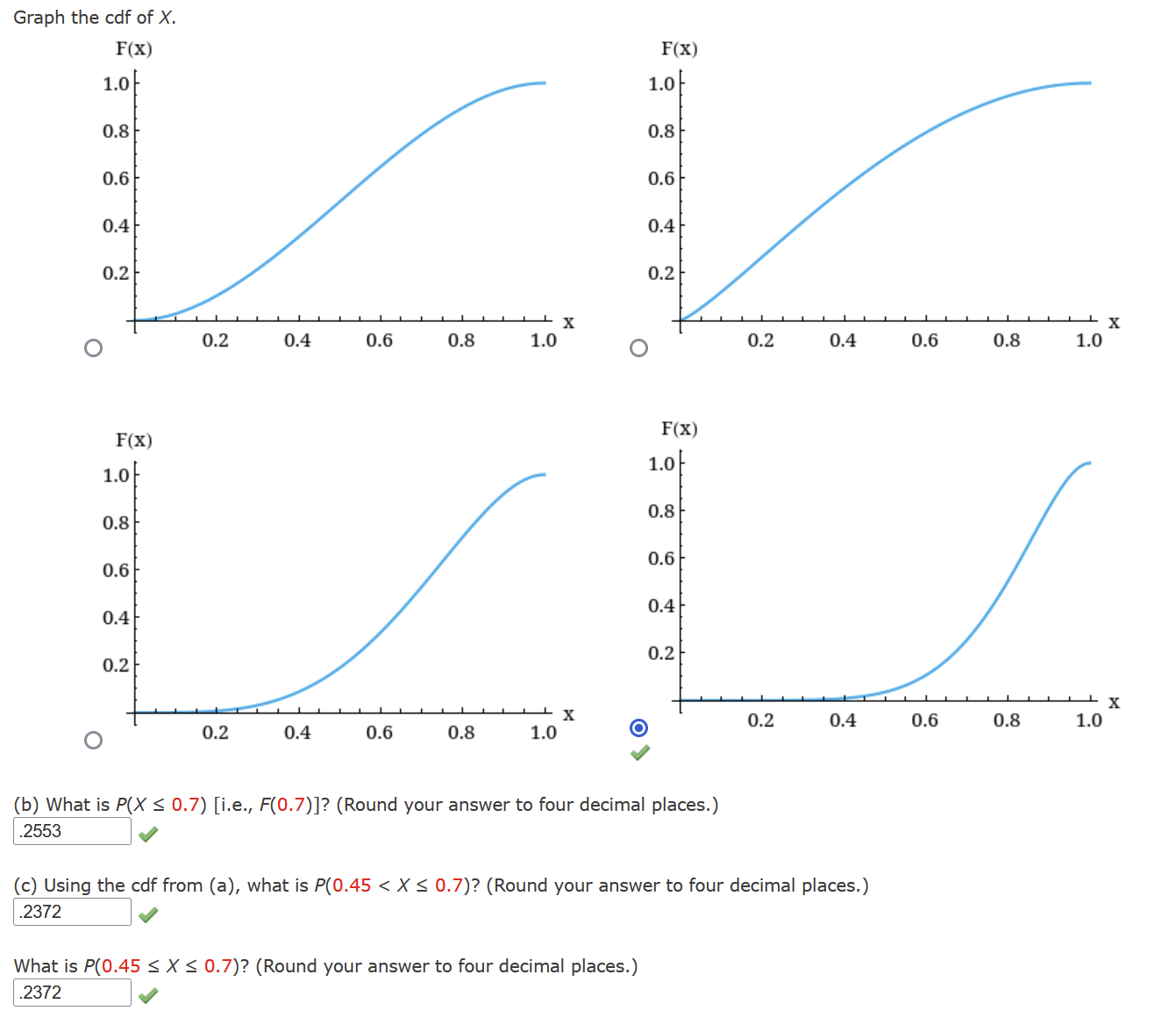 f(x)={56x6(1−x)001Graph the cdf of X. (b) What is | Chegg.com