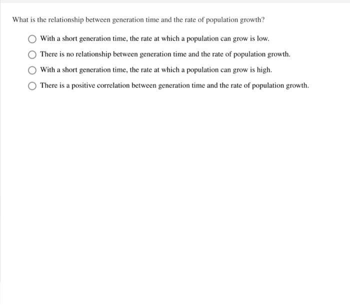 Solved What is the relationship between generation time and