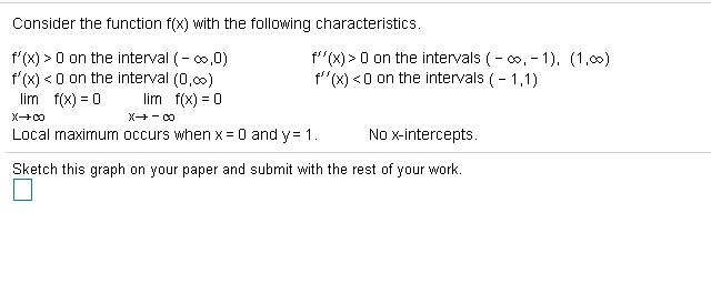 Solved Consider the function f(x) with the following | Chegg.com