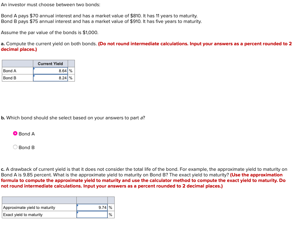 Solved An Investor Must Choose Between Two Bonds: Bond A | Chegg.com