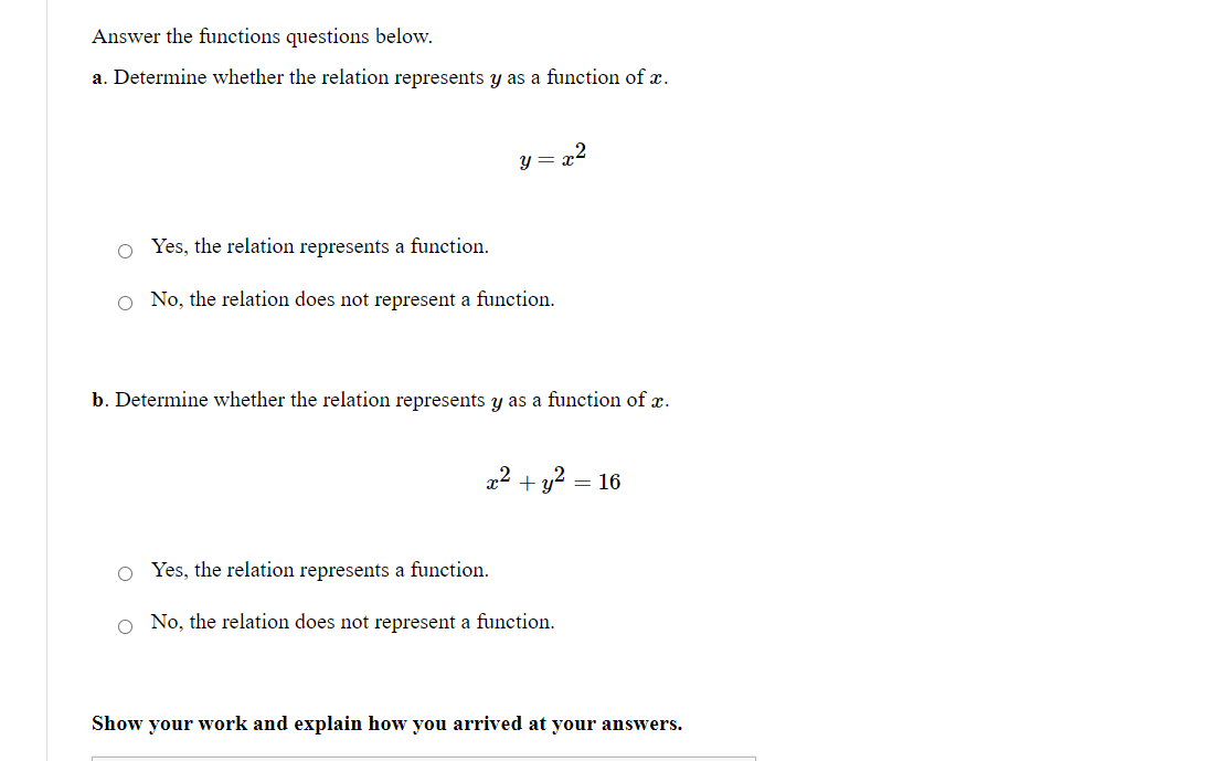 Solved Answer the functions questions below. a. Determine | Chegg.com