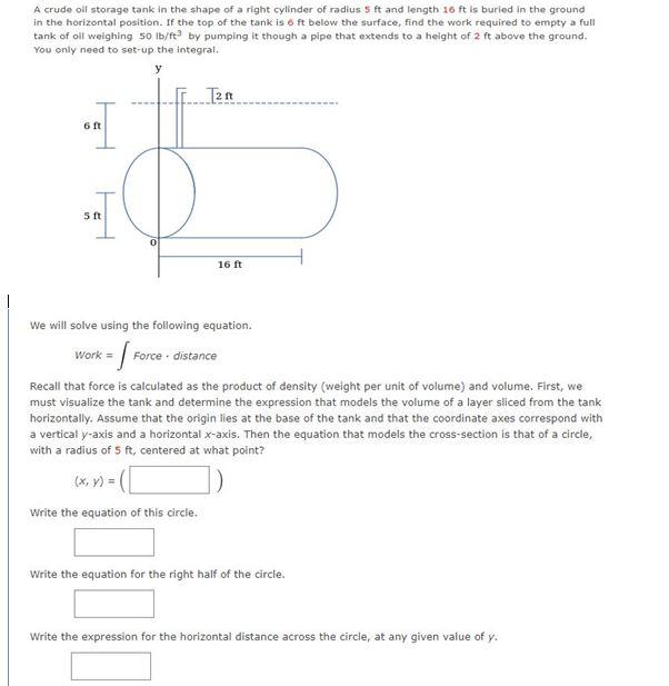 Solved A crude oil storage tank in the shape of a right | Chegg.com