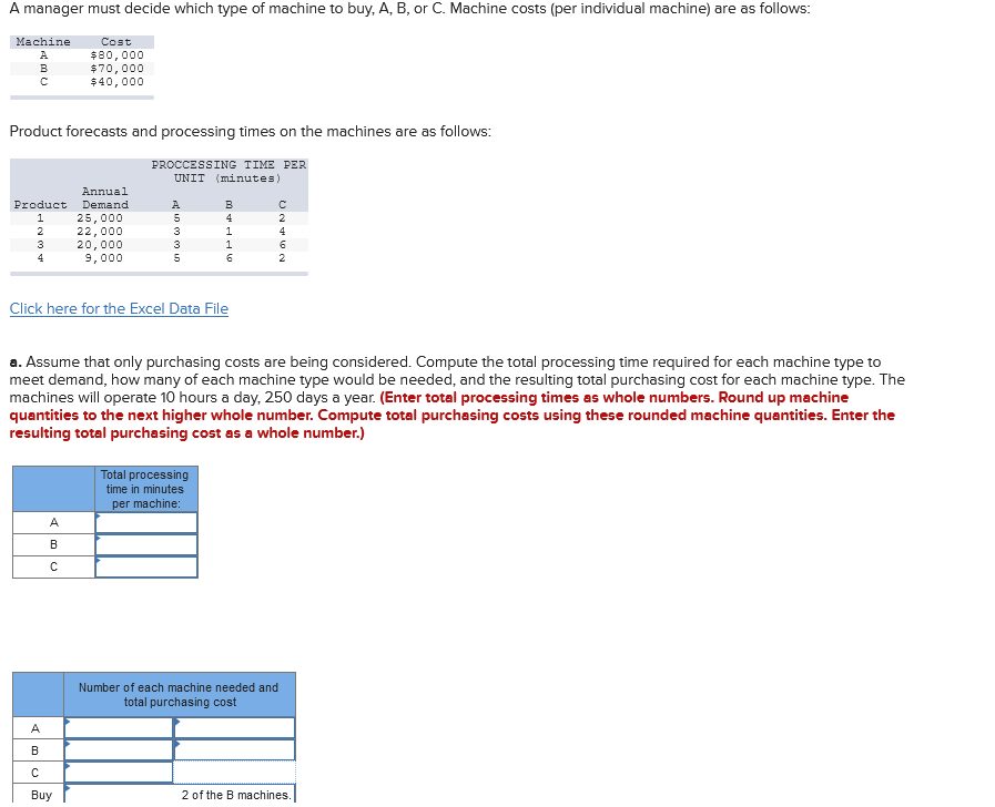Solved A manager must decide which type of machine to buy,