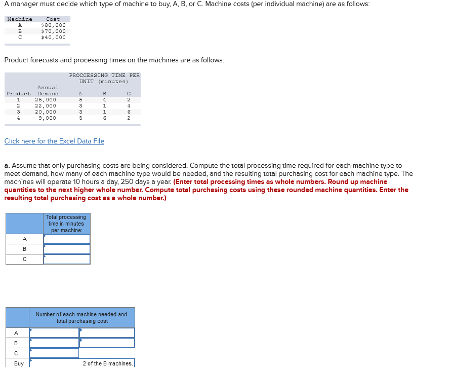 Solved A Manager Must Decide Which Type Of Machine To Buy, | Chegg.com