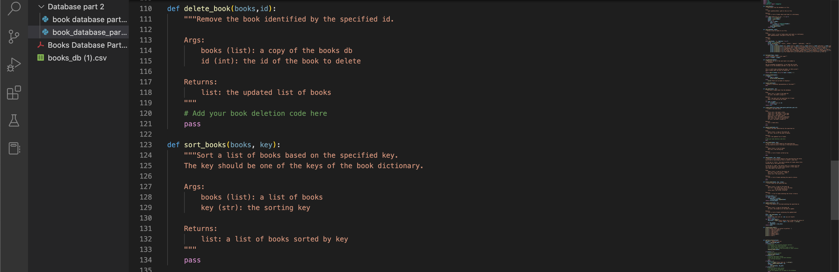 Solved I want to continue this Python File of book database | Chegg.com