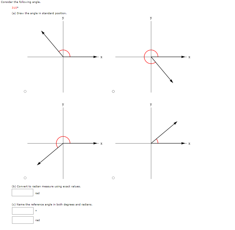 Solved Consider the following angle. 3100 (a) Draw the angle | Chegg.com