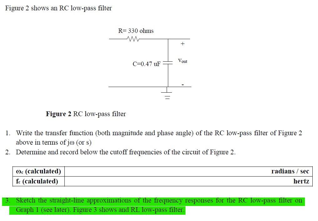 Solved Figure 2 shows an RC low-pass filter Figure 2 RC | Chegg.com