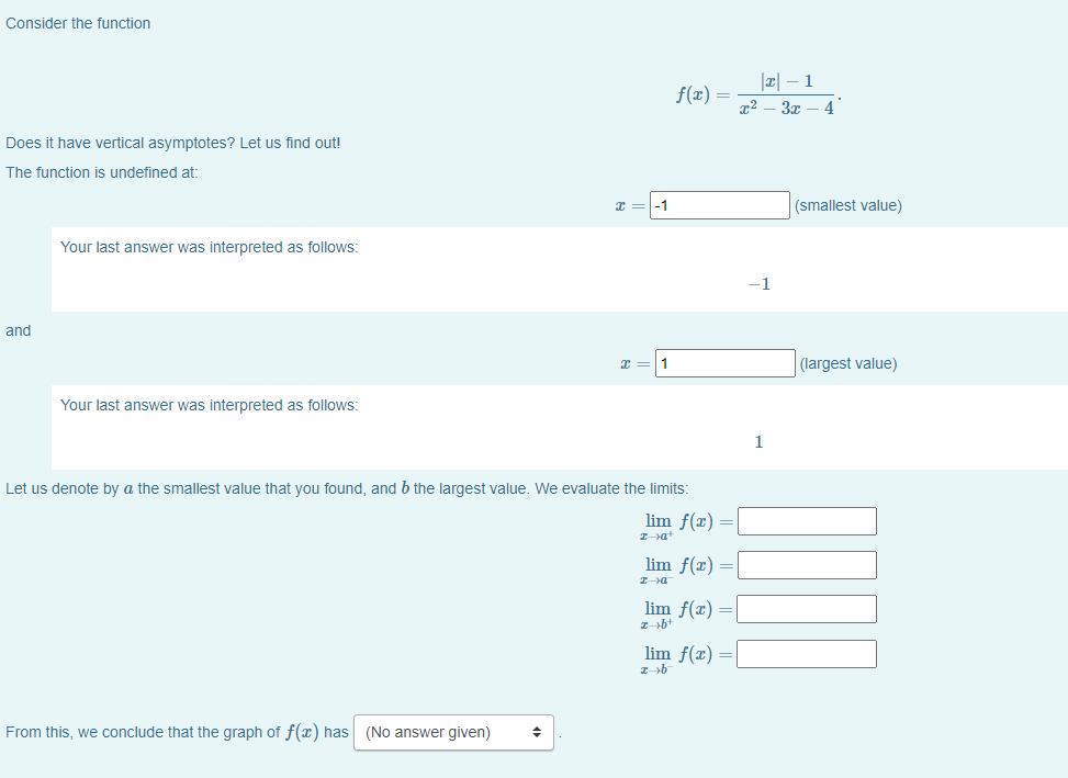 Solved Consider the function f(2)= 2 – 1 22 - 32 - 4 Does it | Chegg.com