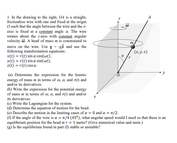 Solved 1. In the drawing to the right, OA is a straight, | Chegg.com