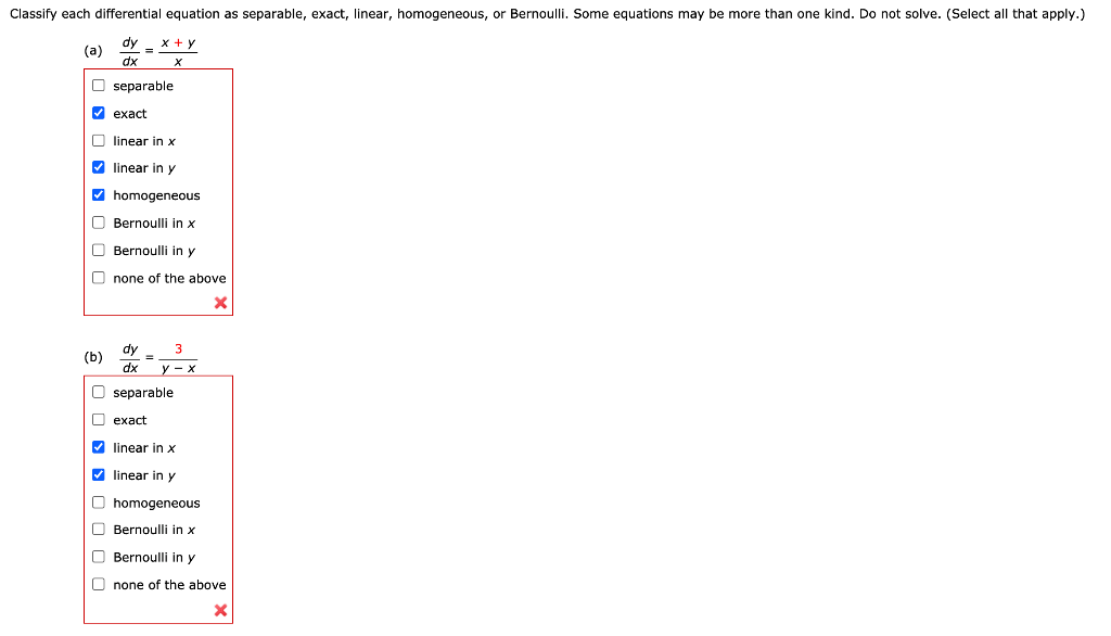 Solved Classify Each Differential Equation As Separable