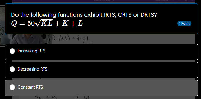 Solved Do the following functions exhibit IRTS, CRTS or | Chegg.com