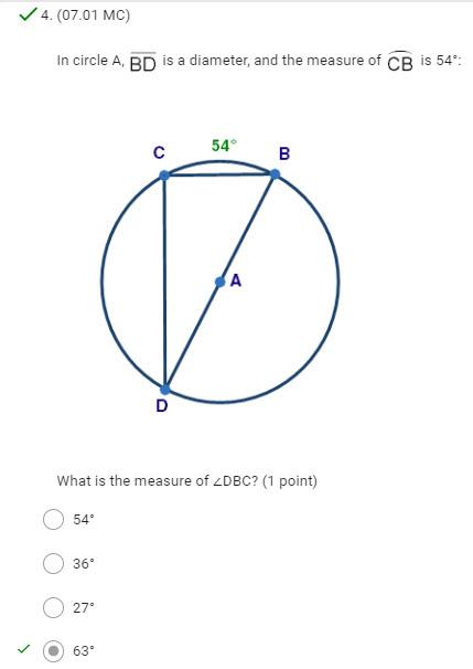 Solved In circle A,BD is a diameter, and the measure of \( | Chegg.com