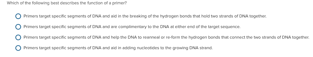Solved Which of the following best describes the function of | Chegg.com