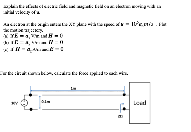 Solved Explain The Effects Of Electric Field And Magnetic Chegg Com