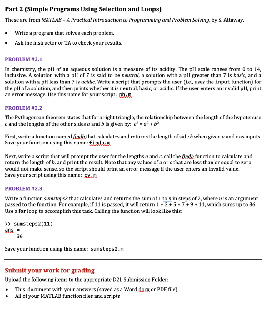 Examples simple matlab programs