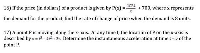 Solved 1024 X 16) If the price in dollars) of a product is | Chegg.com