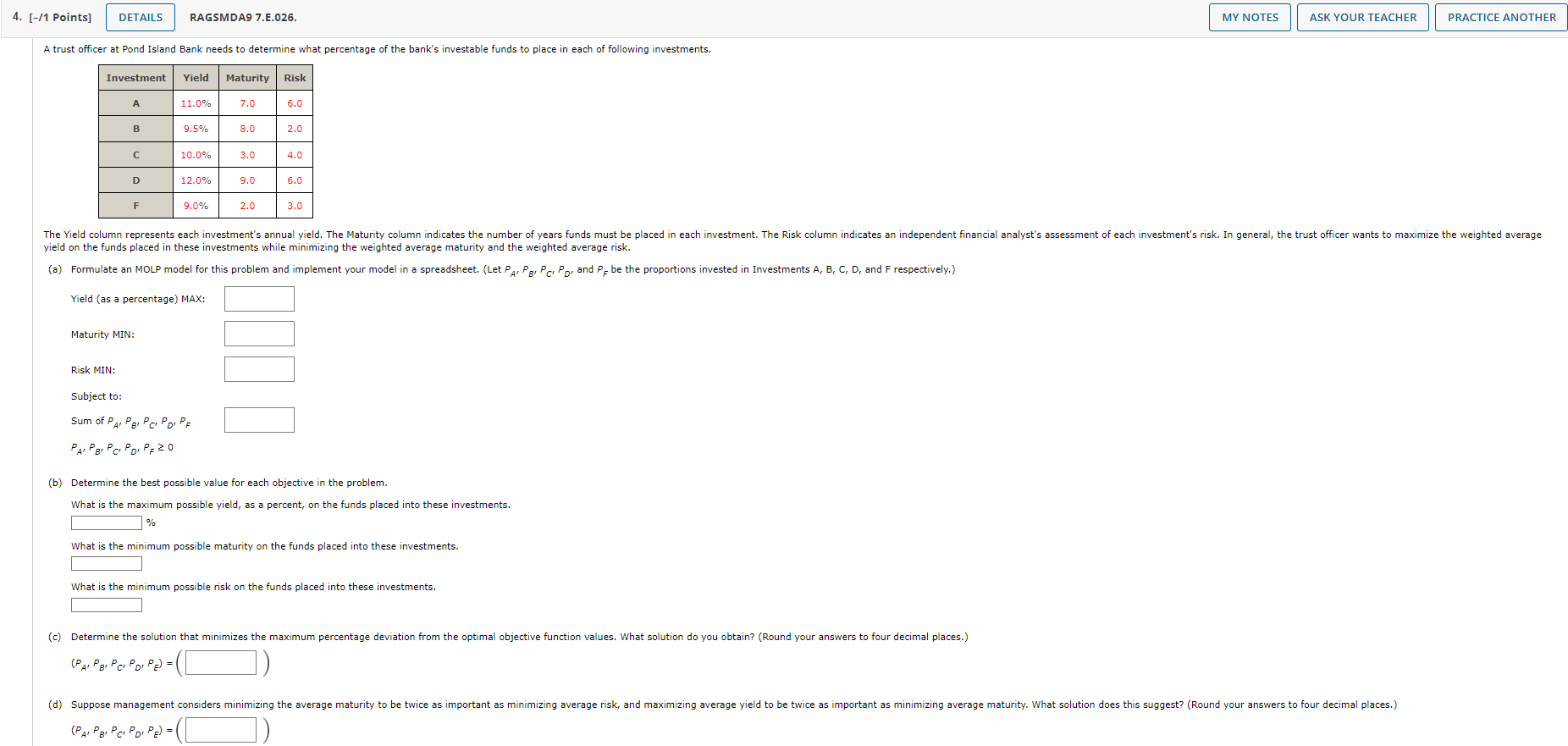 Solved 4. [-/1 Points] DETAILS RAGSMDA9 7.E.026. MY NOTES | Chegg.com