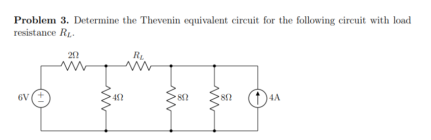 Solved Problem 3. Determine the Thevenin equivalent circuit | Chegg.com