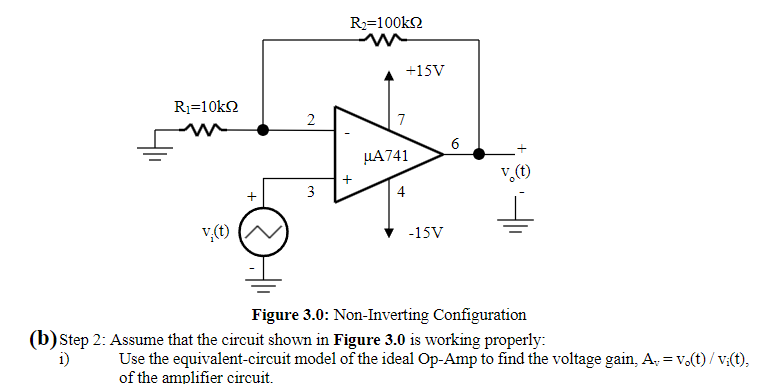 Solved Figure 3.0: Non-Inverting Configuration (b) Step 2: | Chegg.com