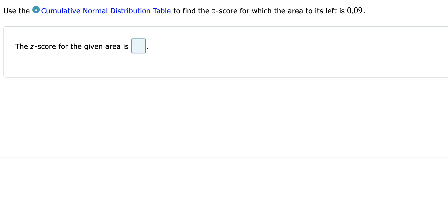 Solved Use the Cumulative Normal Distribution Table to find | Chegg.com