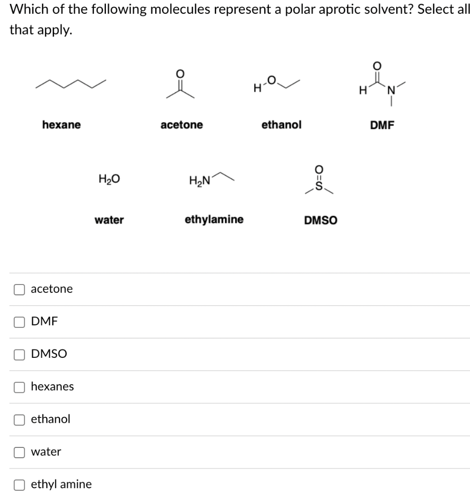 Solved Which of the following molecules represent a polar
