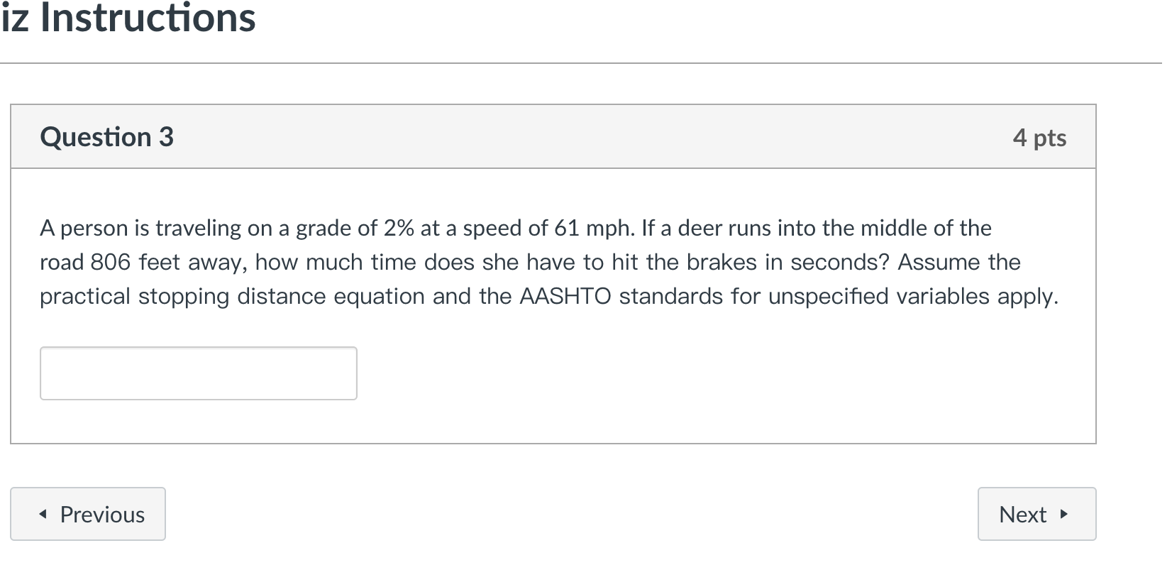 Solved iz Instructions Question 3 4 pts A person is | Chegg.com