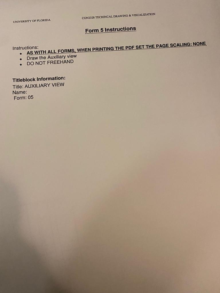 Solved CGN2328 TECHINCAL DRAWING & VISUALIZATION UNIVERSITY