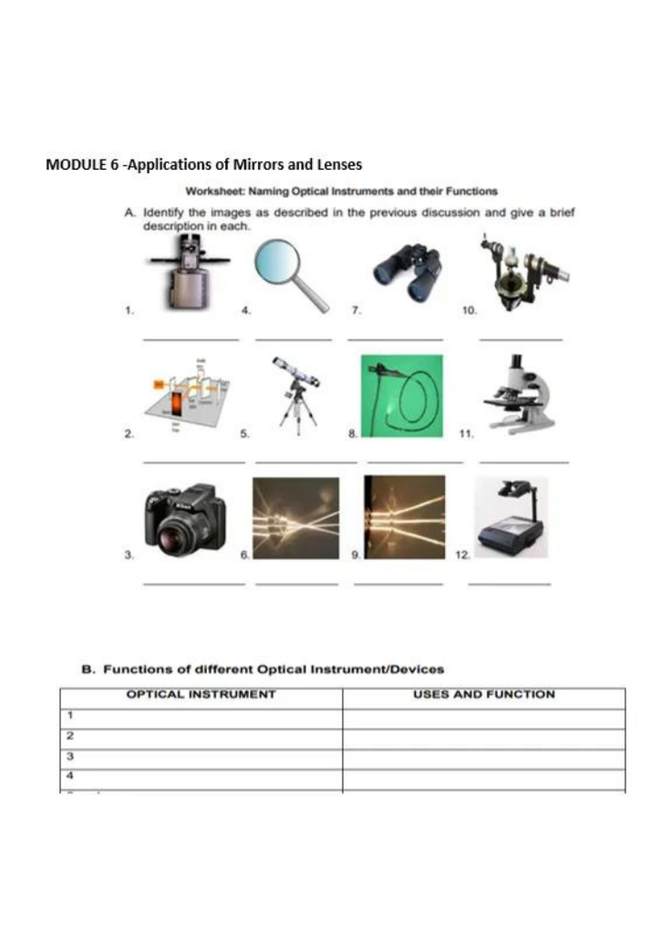 Solved MODULE 6Applications of Mirrors and Lenses
