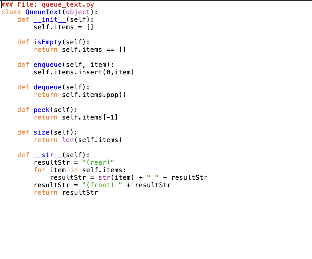 Solved Part A: QueueText implementation The textbook's | Chegg.com