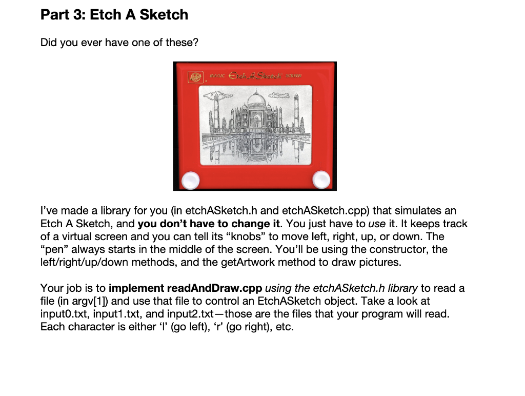 Solved Part 3: Etch A Sketch Did you ever have one of these?