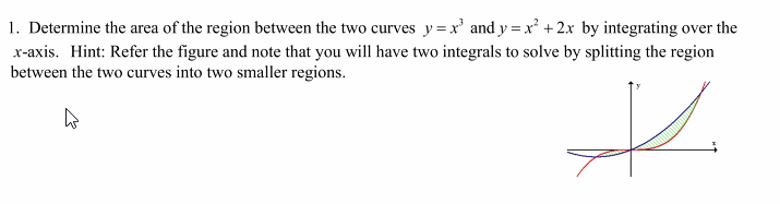 Solved 1. Determine the area of the region between the two | Chegg.com