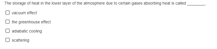 Solved The atmosphere is mostly heated by...... water vapor | Chegg.com