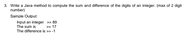 Solved 3. Write a Java method to compute the sum and | Chegg.com