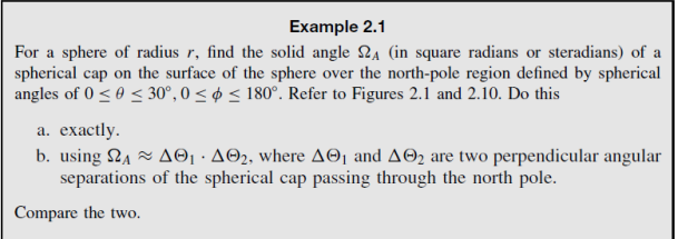 Solved Example 2.1 For a sphere of radius r, find the solid | Chegg.com
