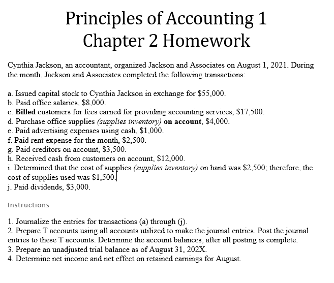 accounting homework chapter 2